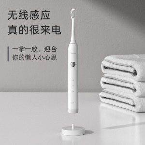 美的（Midea）电动牙刷 成人高频声波震动牙刷 清洁亮白按摩3模式（自带刷头*2）MR1系列MC-AJ0101 冰川白