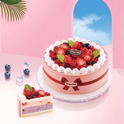 【到店兑换】哈根达斯蛋糕冰淇淋夏洛特草莓蓝莓味生日蛋糕电子券
