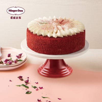 【到店兑换】哈根达斯蛋糕红丝绒芝士1100g冷藏生日蛋糕电子券
