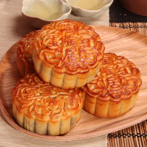 陶陶居中秋蛋黄红莲蓉720g传统糕点烘焙蛋黄莲蓉月餅酥皮新款月饼