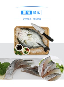 鲜城故事 三去白蕉海鲈鱼四条每条400克-500克珠海地标特产烧烤食材冷冻海鲜水产